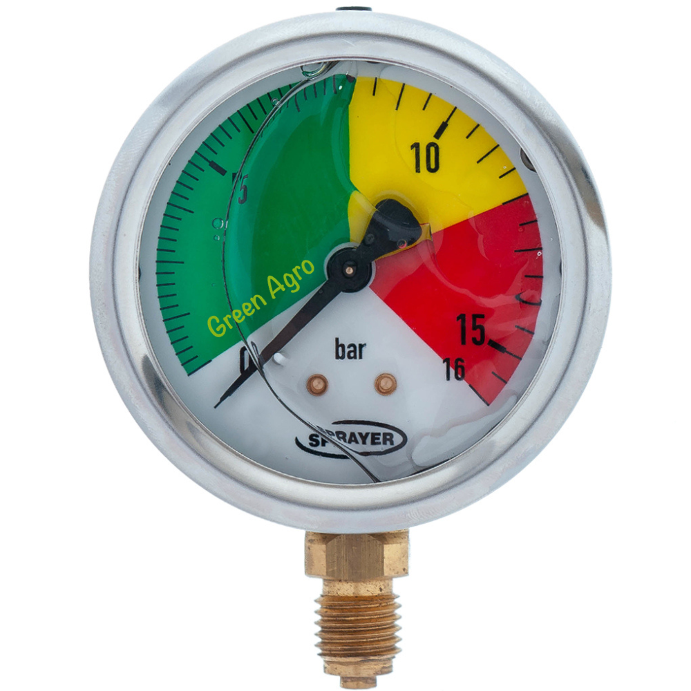 Манометр гліцериновий на розподільник обприскувача, фото 1