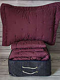 Покривало стьобане 260 на 260 см з наволочками Chester фіолетове, фото 2