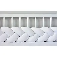 Бортик в кроватку Хатка Косичка Белый 120 см (одна сторона кроватки) 360 см (по всему периметру кроватки)