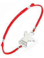 Серебряный браслет Family Tree Jewelry Line красная нить с ангелом «Мама» регулируеться родированное серебро