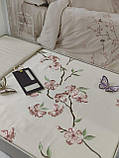 Люксова постільна білизна сатинова з вишивкою євро розмір Dantela Butterfly Туреччина, фото 4