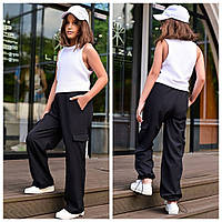 Стильные брюки карго - парашюты для девочек, шелк, размеры на рост 158, 164