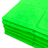 3D панелі самоклейка під зелену цеглу 3 мм, самоклеючі 3Д панелі для стін у рулоні 3.08 м, фото 2