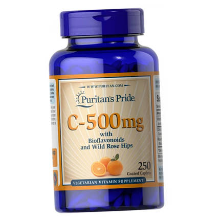 Вітамін С Vitamin C-500 mg with Bioflavonoids and Wild Rose Hips 250 таб, фото 1