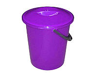 Ведро пластиковое пищевое с крышкой 5л фиолетовое ТМ МЕД