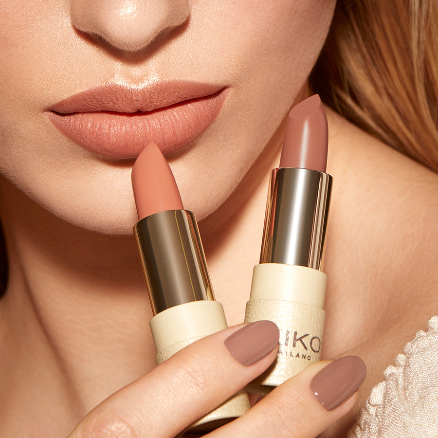 МАТОВАЯ ПОМАДА ДЛЯ ГУБ ИЗ НАТУРАЛЬНЫХ ИНГРЕДИЕНТОВ KIKO Green Me Matte Lipstick 106 Nude Peach - фото 3 - id-p1993779900