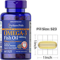 Жирні кислоти Омега 3 Puritan's Pride Triple Strength Omega 3 Fish Oil 1400 mg 60 гел капс риб'ячий жир