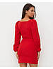 Коктейльне коротке плаття з довгим рукавом, клубне, червоне, фото 5
