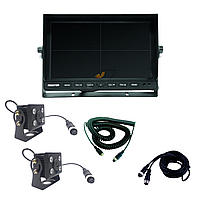 Монітор-відеореєстратор EM-928HQ + 3 камери для кругового огляду, універсальний для фур, агротехніки та