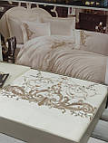 Люксова постільна білизна сатинова з вишивкою євро розмір Dantela Olivia Туреччина, фото 2