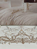 Люксова постільна білизна сатинова з вишивкою євро розмір Dantela Olivia Туреччина, фото 3