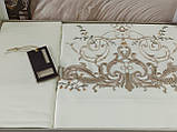 Люксова постільна білизна сатинова з вишивкою євро розмір Dantela Olivia Туреччина, фото 4