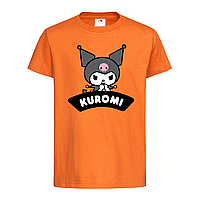 Помаранчева дитяча футболка Напис з Куромі (5-22-11-помаранчевий)