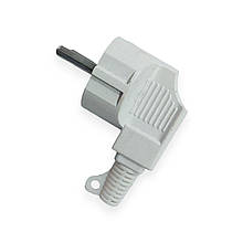 Вилка електрична Утос Вінниця кутова розбірна із заземленням 16 А біла