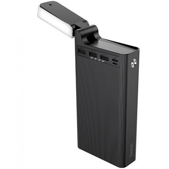Повербанк 30000mAh УМБ Power Bank HOCO J62 3USB Type-C 2A з лампою Black, фото 1