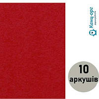 Фоаміран (флексика) махр. (плюшевий) червон.,товщ. 2мм А4 (10 арк) 5098-20