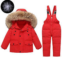 Зимний комплект на пуху (куртка + полукомбинезон) Iev-Style PK02 красный 110 см (2707552-2)