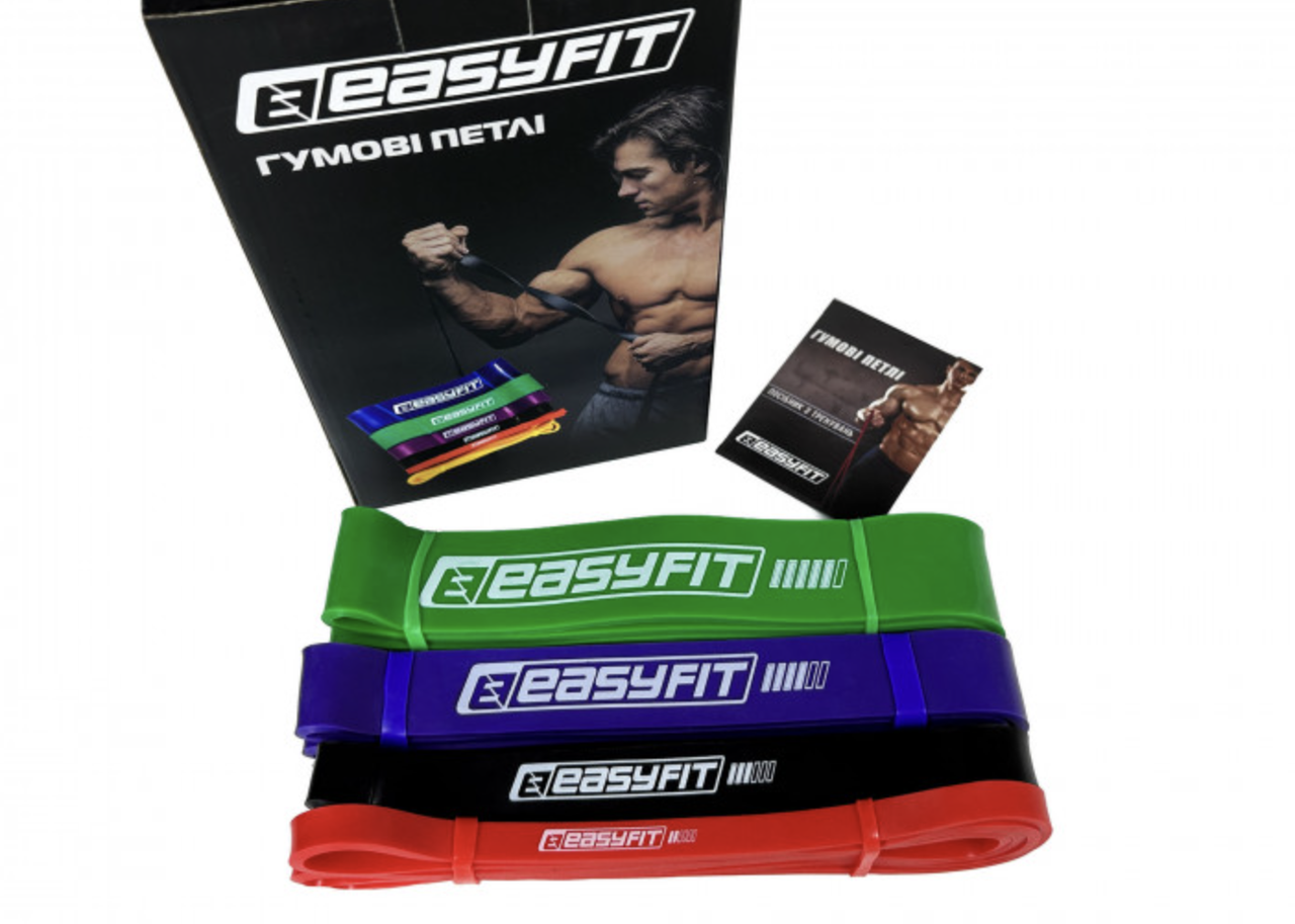 Купить Резиновые петли EasyFit для тренировок (набор 2 - 65 кг - 4 шт ...