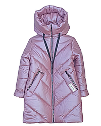 Тепла дитяча куртка зимова подовжена розмір 152