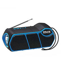 Портативна сонячна система 3в1 GD-LITE-11, з Bluetooth, LED-ліхтарем, FM/SW/AM, МР3, TF та USB-зарядкою, Синій, фото 5