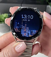 Smart Watch GT 4 Max silver круглый корпус 2-х ядерный процессор два ремешка металлический + силиконовый