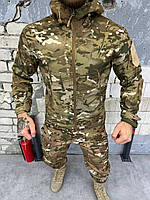 Тактическая куртка softshell утепленная, куртка флисовая армейская, военная демисезонная куртка hj502