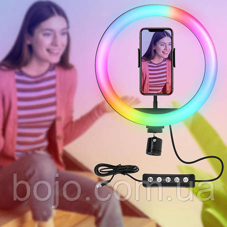 Кільцева LED лампа RGB з пультом-перемикачем 20 см (HA-50), фото 1