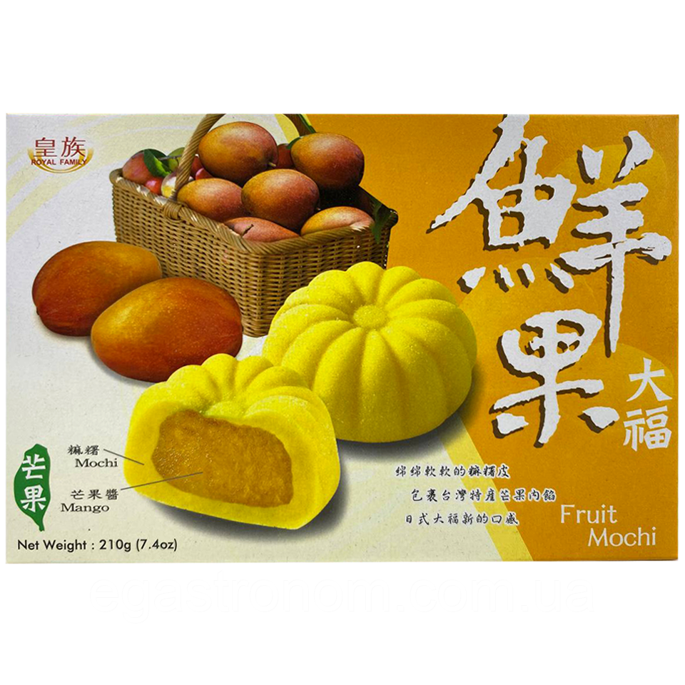 Десерт мочі японський з манго Роял Фемелі Royal Family mango 210g 24шт/ящ (Код: 00-00015281), фото 1