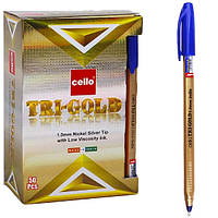 Ручка кулькова Cello Original "Tri-mate-GOLD" 1.0мм син.--sh280