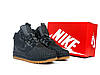Чоловічі зимові кросівки Nike Lunar Force 1 Duckboot 17 з хутром чорні коричневим Найк Лунар Форс чорні високі шкіряні, фото 2