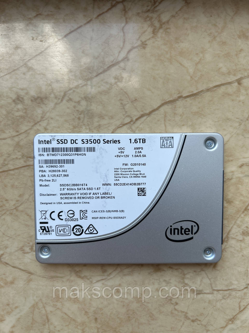 SSD Intel DC S3500 Series 1.6TB 2.5" SATAIII MLC SSDSC2BB016T4