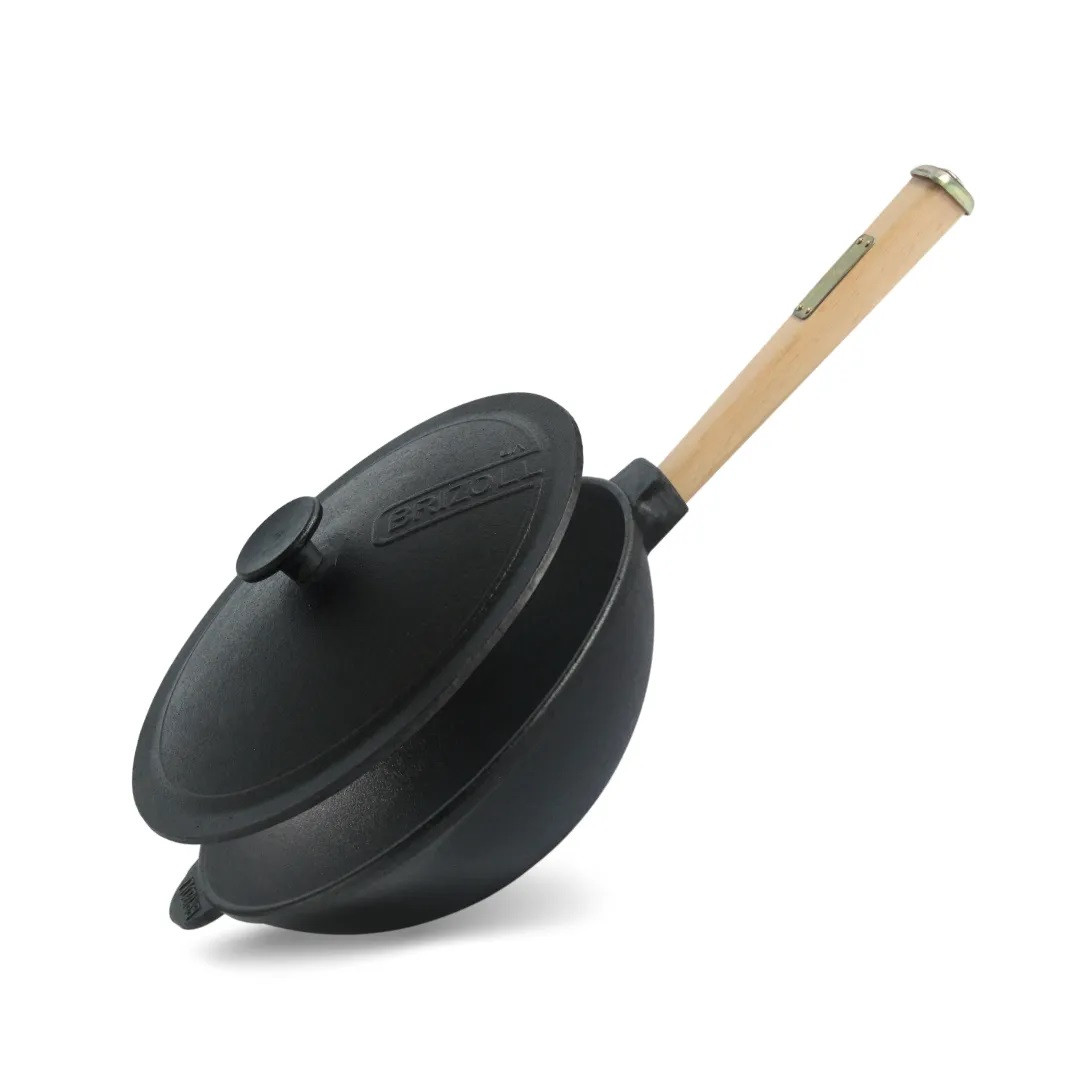 Сковорода Wok BRIZOLL з чавунною кришкою 26 см 2.8 л (W26HP-1)