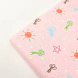 Сатин " Фігурки" на рожевому тлі No 160-16 с, фото 7