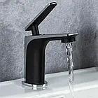 Змішувач для умивальника Frap F1057 колір чорний хром, фото 2