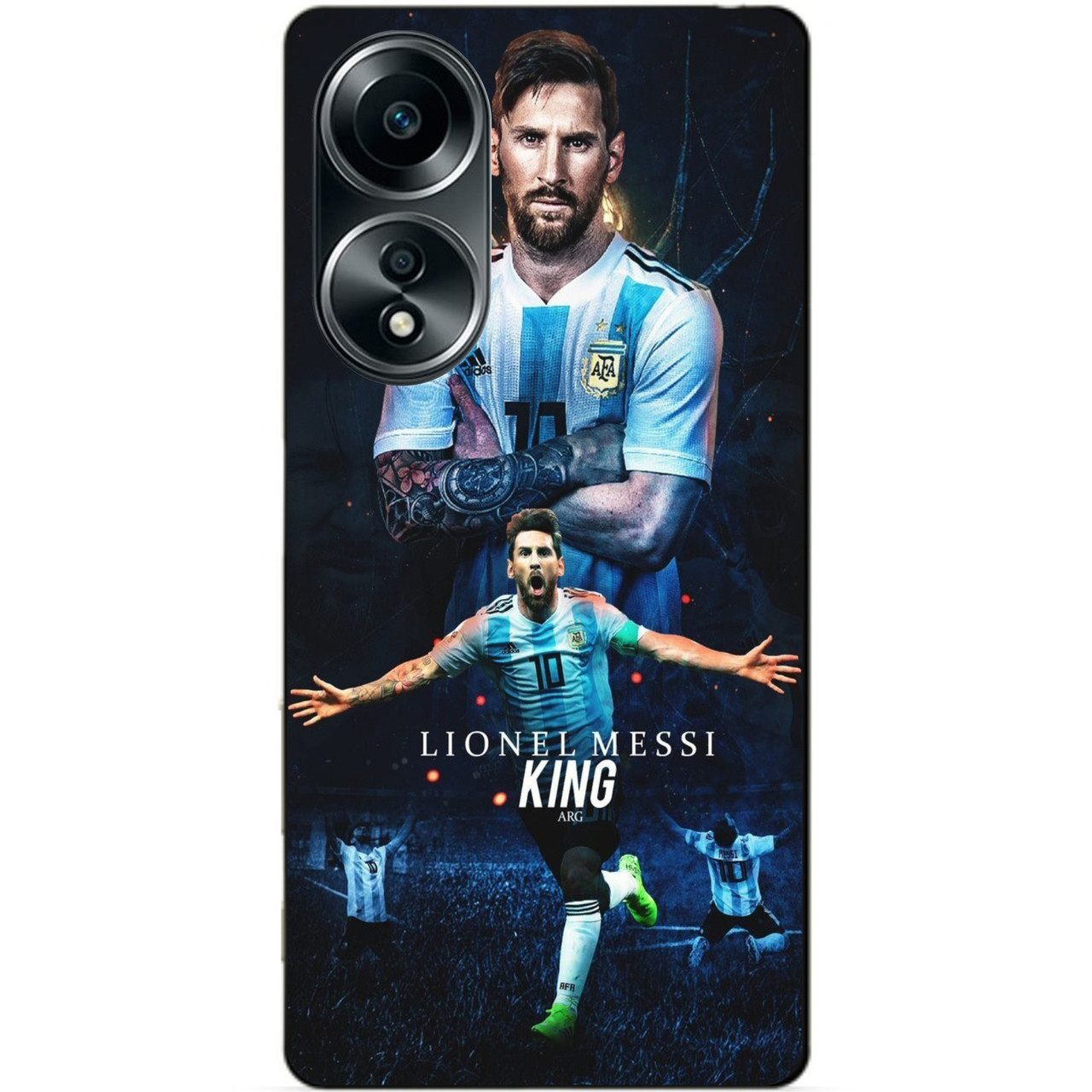 Силіконовий бампер чохол для Oppo A58 з малюнком Messi ang Мессі