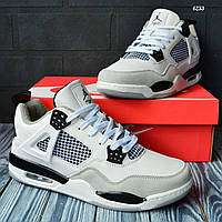 Светлая теплая обувь Найк Аир Джордан. Классные мужские кроссовки Nike Air Jordan Retro 4 ТЕРМО.