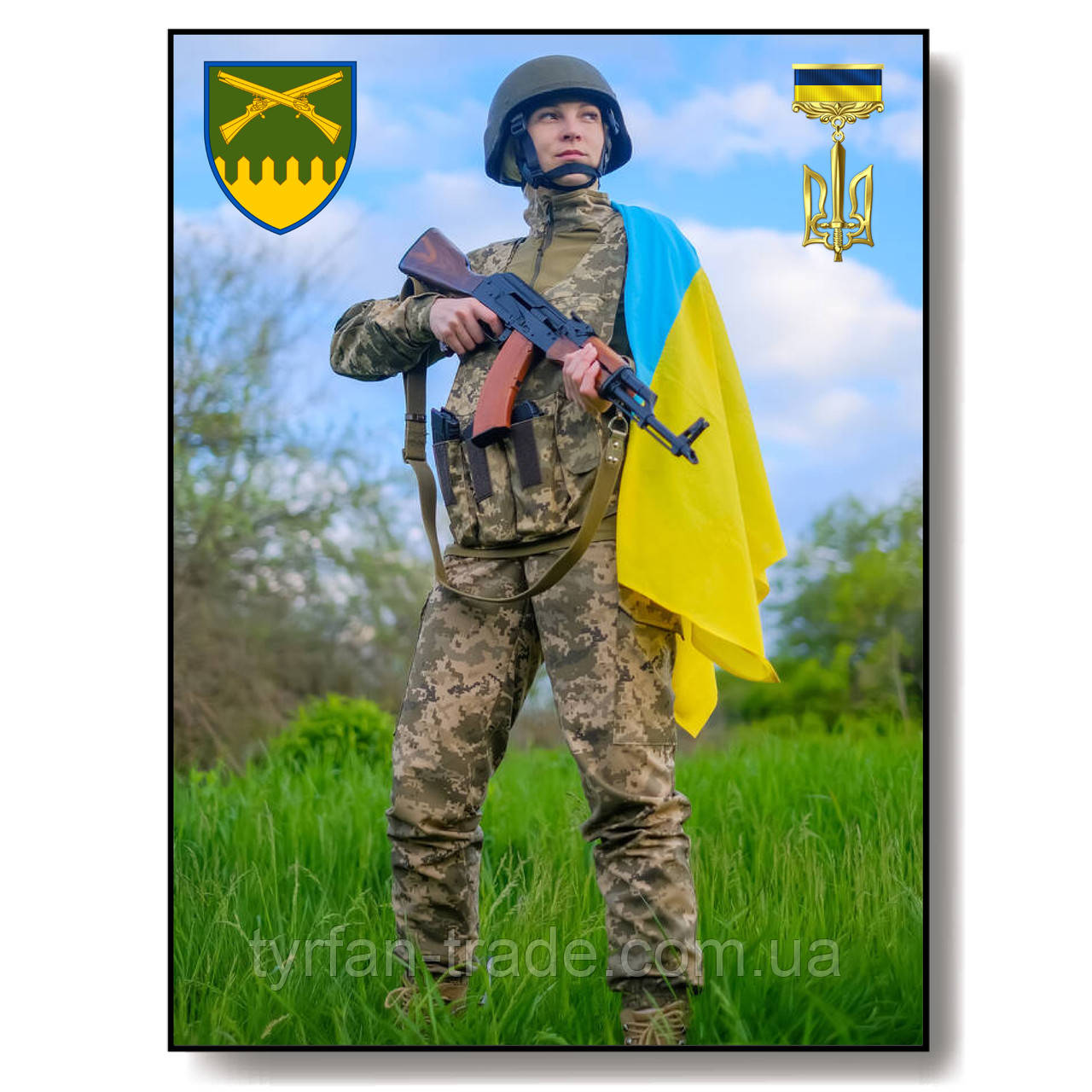 Портрет ритуальний металевий зі фотографією на могилу військовослужбовця