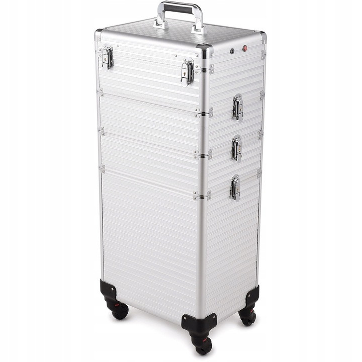 Професійна валіза для косметики V32 з підсвіткою Срібна
