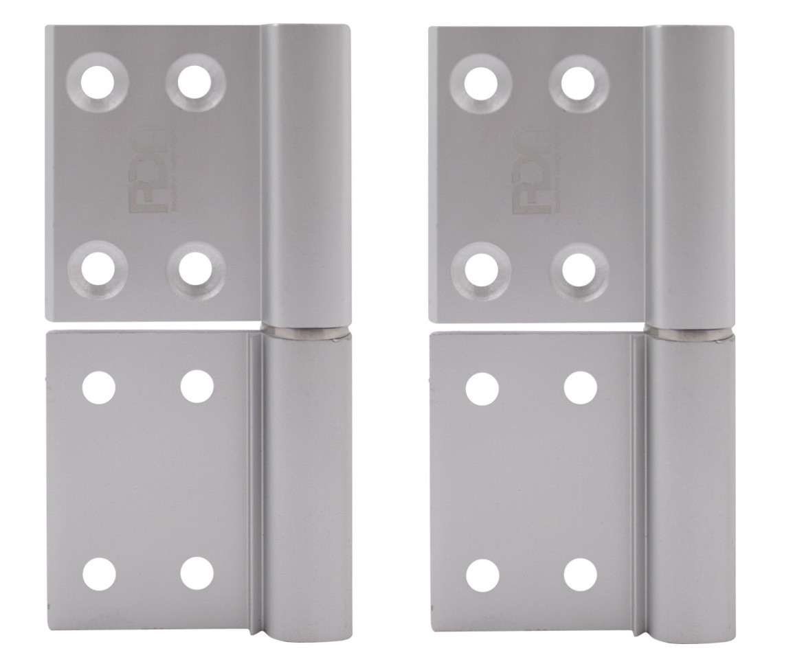 Дверні петлі RDA-Q-AL 1BB (ПАРА) 100x32x2,5mm шток квадрат  (БЕЗ САМОРІЗІВ) SC - матовий хром ALUMINIUM 61891