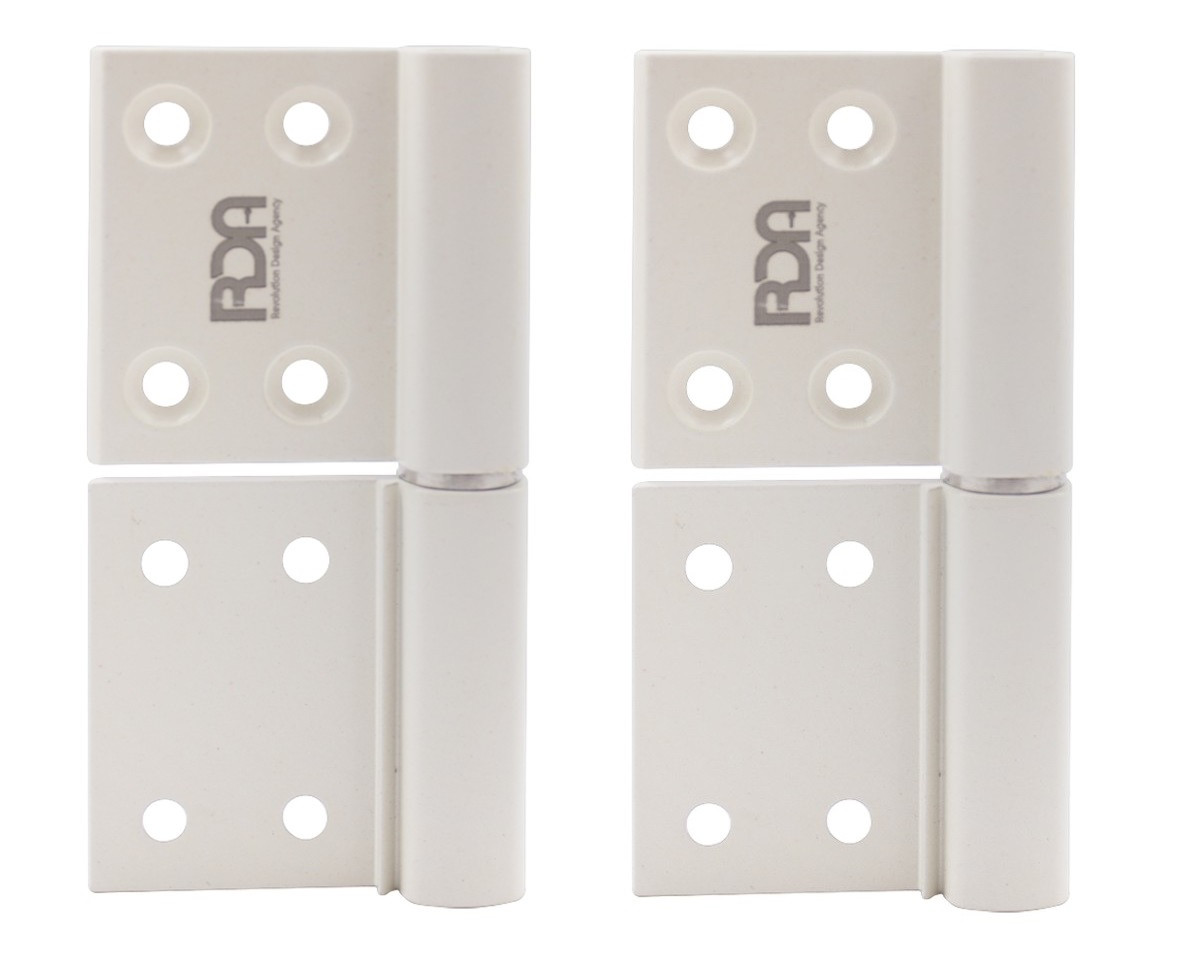 Дверні петлі RDA-Q-AL 1BB (ПАРА) 100x32x2,5mm шток квадрат  (БЕЗ САМОРІЗІВ) WHITE - білий ALUMINIUM 61890 RDA