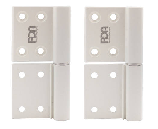 Дверні петлі RDA-Q-AL 1BB (ПАРА) 100x32x2,5mm шток квадрат (БЕЗ САМОРІЗІВ) WHITE - білий ALUMINIUM 61890 RDA, фото 1