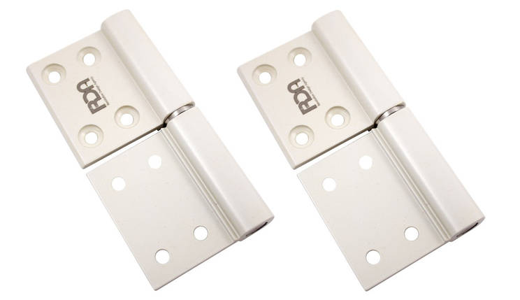 Дверні петлі RDA-Q-AL 1BB (ПАРА) 100x32x2,5mm шток квадрат (БЕЗ САМОРІЗІВ) WHITE - білий ALUMINIUM 61890 RDA, фото 3