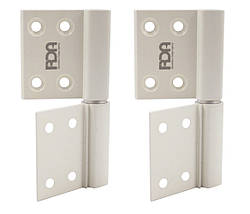 Дверні петлі RDA-Q-AL 1BB (ПАРА) 100x32x2,5mm шток квадрат (БЕЗ САМОРІЗІВ) WHITE - білий ALUMINIUM 61890 RDA, фото 4