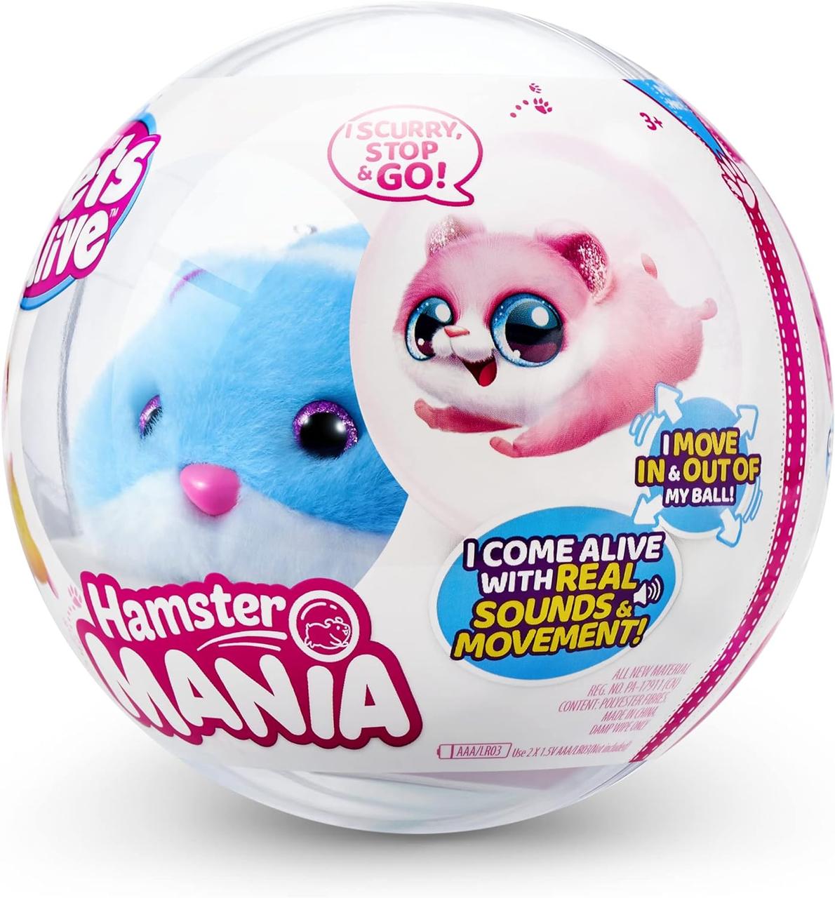 Інтерактивна іграшка Pets Alive Hamstermania Electronic Pet Кумедний хом'ячок Блакитний 9543A