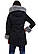 Зимова жіноча чорна куртка парка з хутром, фото 4