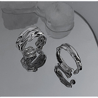 Кольцо двойное в форме геометрии "Style Gym", серебро