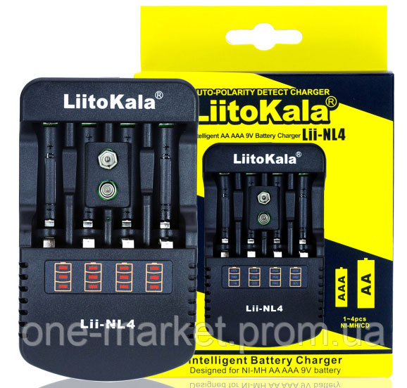 Зарядное устройство LiitoKala Lii-NL4 для аккумуляторов АА ААА Крона - фото 1 - id-p1993834656