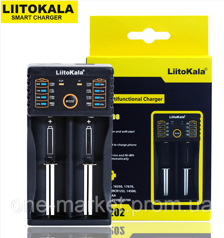 LiitoKala Lii-202 зарядное устройство для 18650 АА ААА с функцией Повербанк - фото 1 - id-p1993834658
