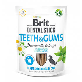 Ласощі для собак Brit Dental Stick Teeth and Gums здорові ясна та зуби 251г