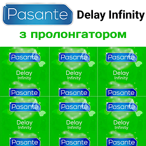 Презервативи Pasante Delay Infinity 6 штук з пролонгатором подовжуючі статевий акт